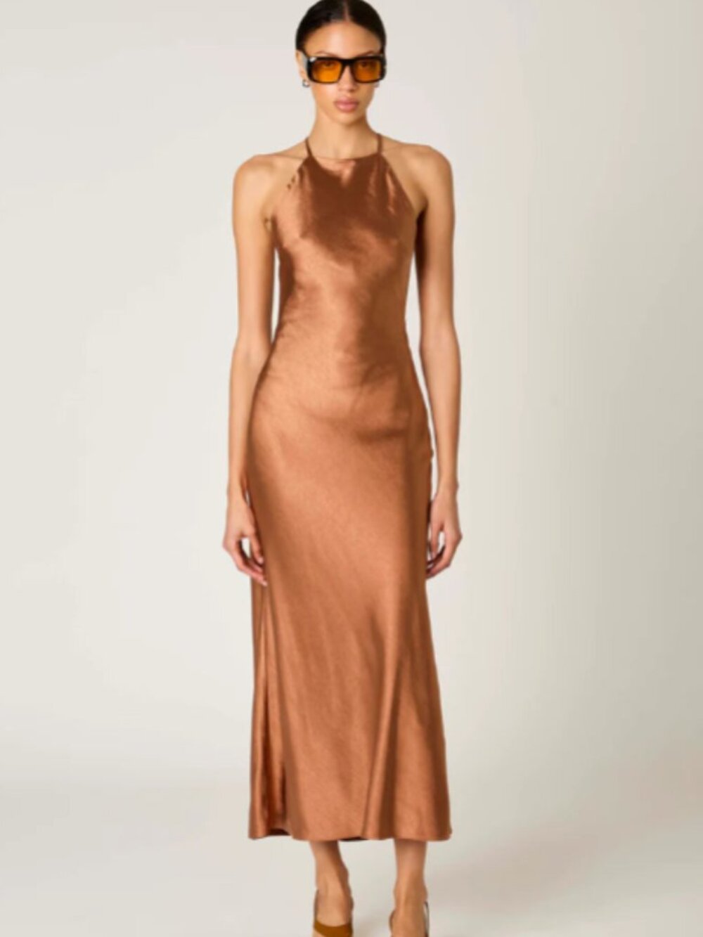 NIA Montana Slip Midi Dress - Nougat